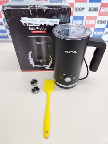 Espumador leche 600W, 300ml, eléctrico 4 en 1, espumador eléctrico, espumador de leche de acero inoxidable, control de temperatura, revestimiento antiadherente Yissvic